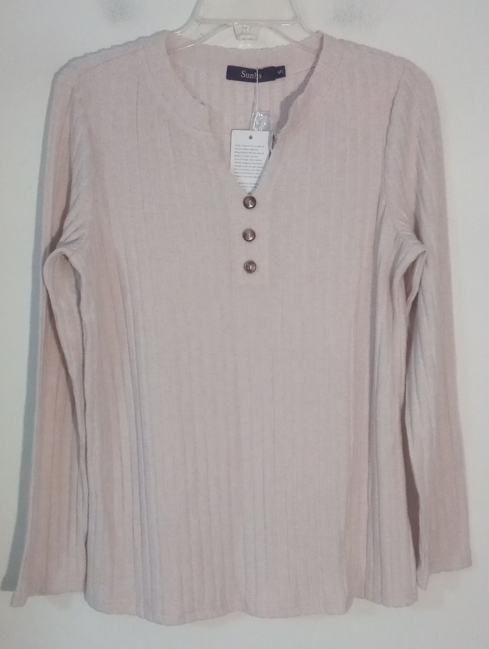 Sunbs Soft Beige Tan Sweater Small NWT  Ribbed